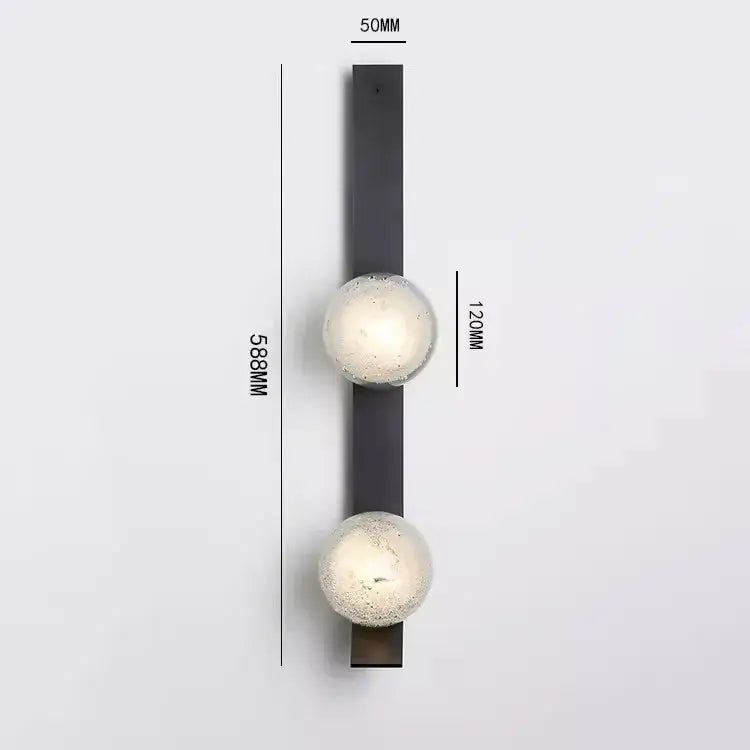 Contemporary brushed brass bubble glass wall light bedroom sconce