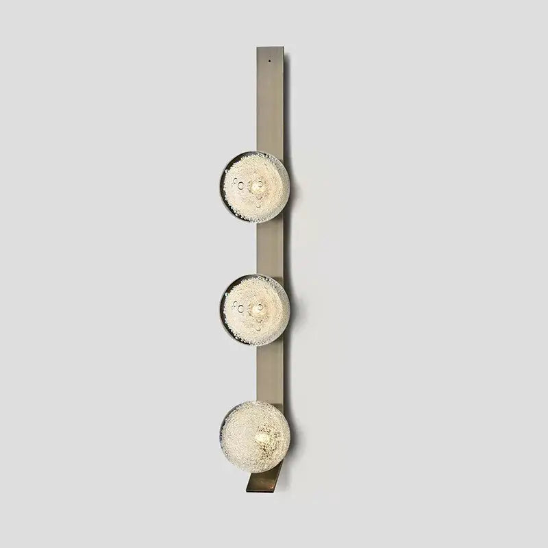 Contemporary brushed brass bubble glass wall light bedroom sconce