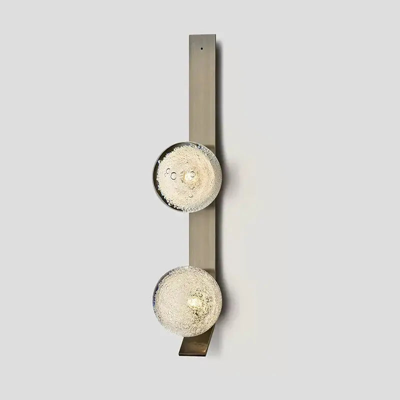 Contemporary brushed brass bubble glass wall light bedroom sconce