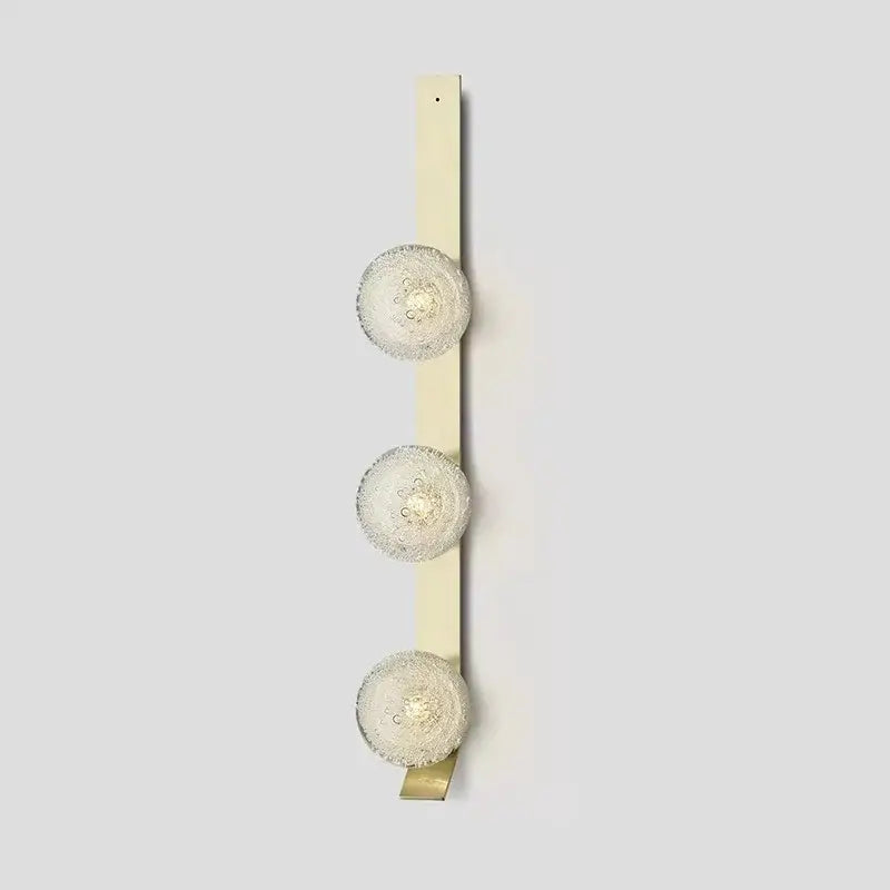 Contemporary brushed brass bubble glass wall light bedroom sconce