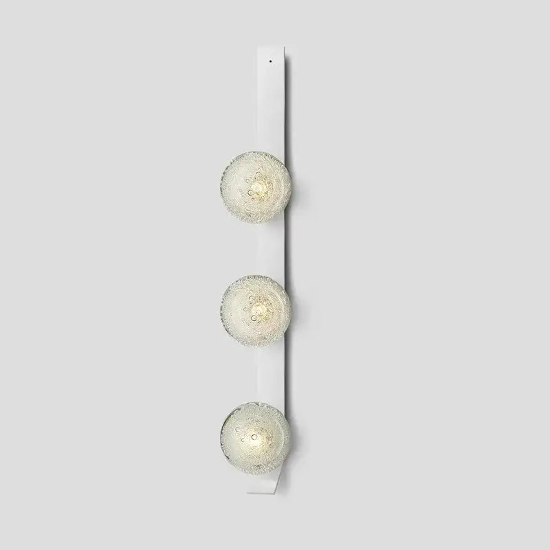 Contemporary brushed brass bubble glass wall light bedroom sconce