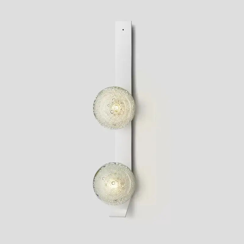 Contemporary brushed brass bubble glass wall light bedroom sconce