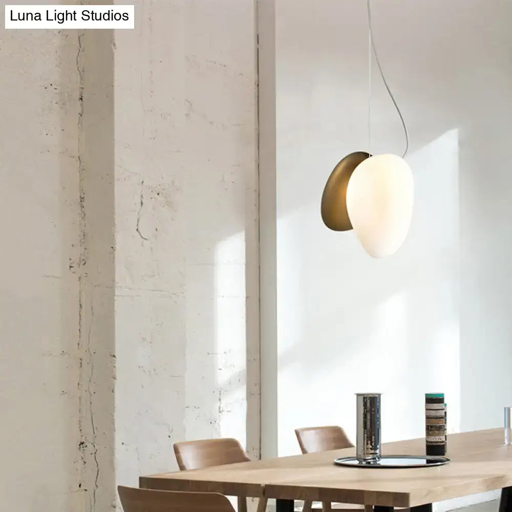 Modern cream white glass stacked pendant light dining room