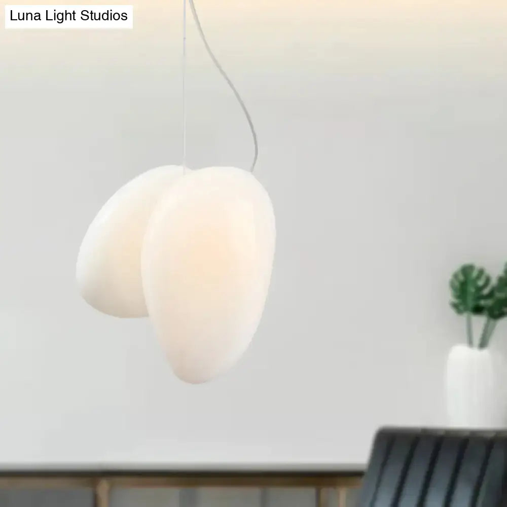 Modern cream white glass stacked pendant light dining room
