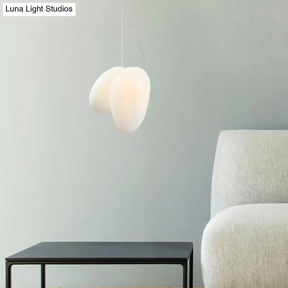Modern cream white glass stacked pendant light dining room
