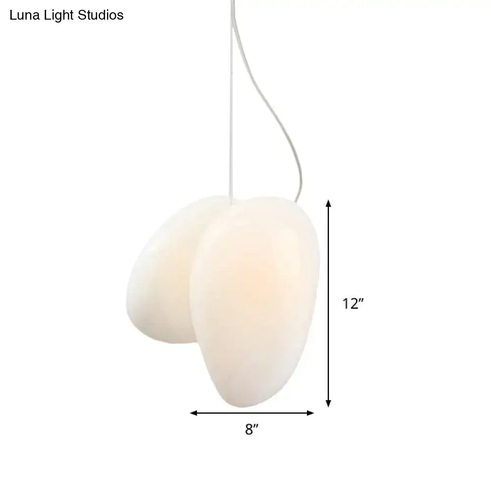Modern cream white glass stacked pendant light dining room
