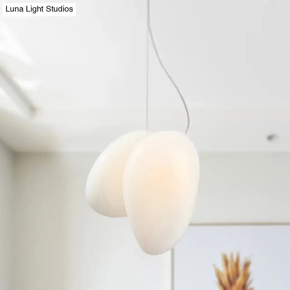 Modern cream white glass stacked pendant light dining room