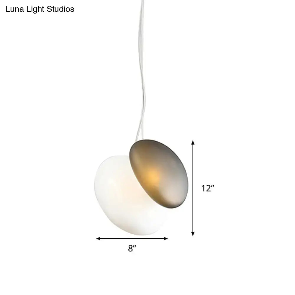 Modern cream white glass stacked pendant light dining room