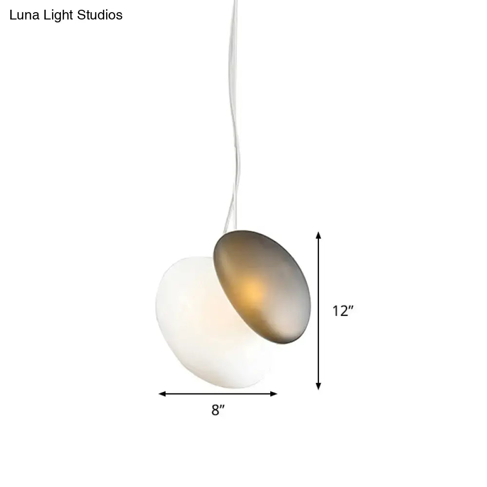 Modern cream white glass stacked pendant light dining room