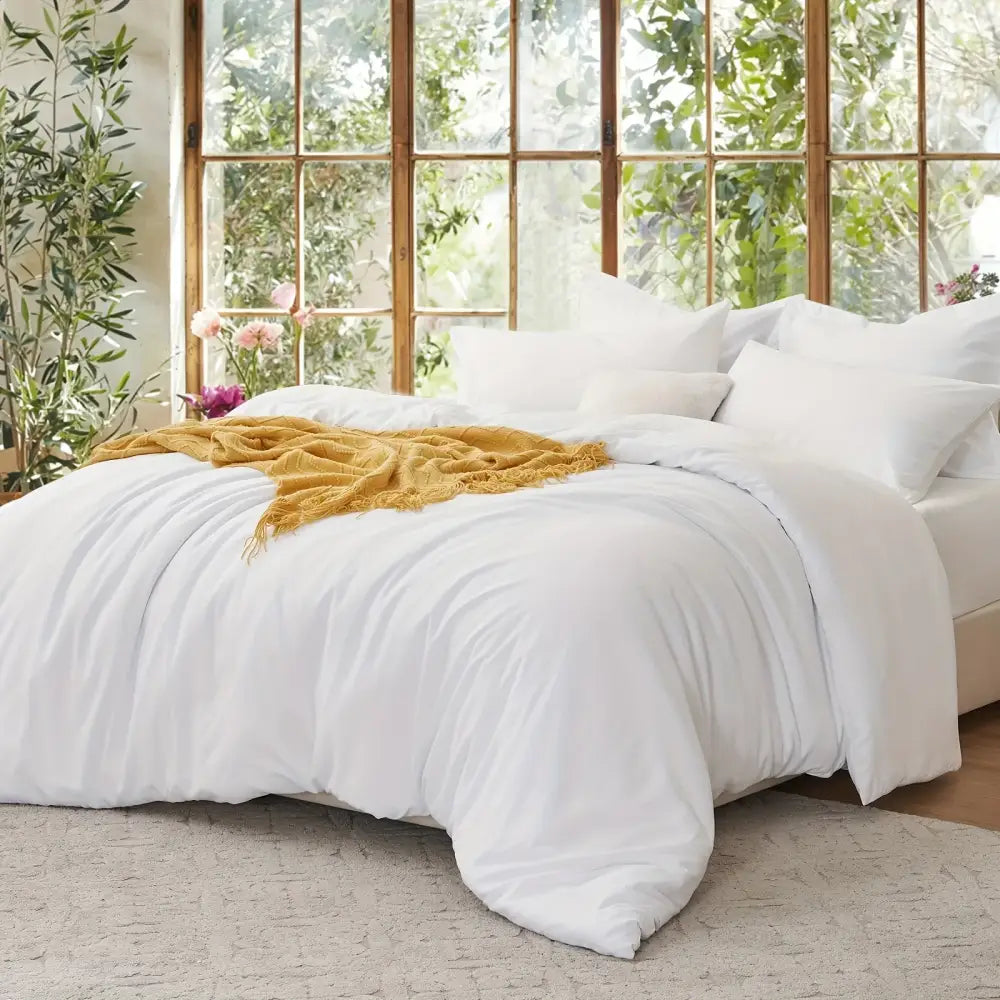 Black satin cotton duvet cover set bedroom textured pillow accent