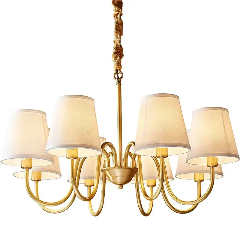 Decorbites copper american chandelier with fabric shades living room