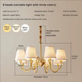 Decorbites copper american chandelier with fabric shades living room