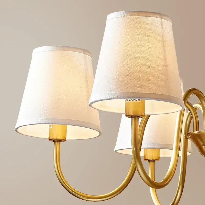 Decorbites copper american chandelier with fabric shades living room