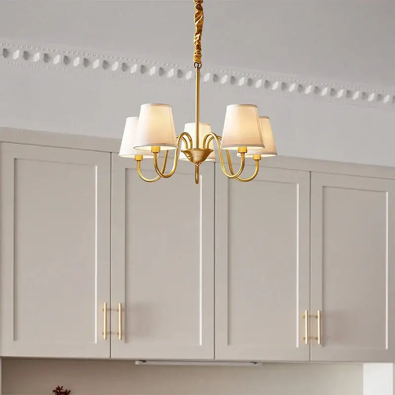 Decorbites copper american chandelier with fabric shades living room