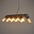 Industrial black & copper island light kitchen symmetric piping