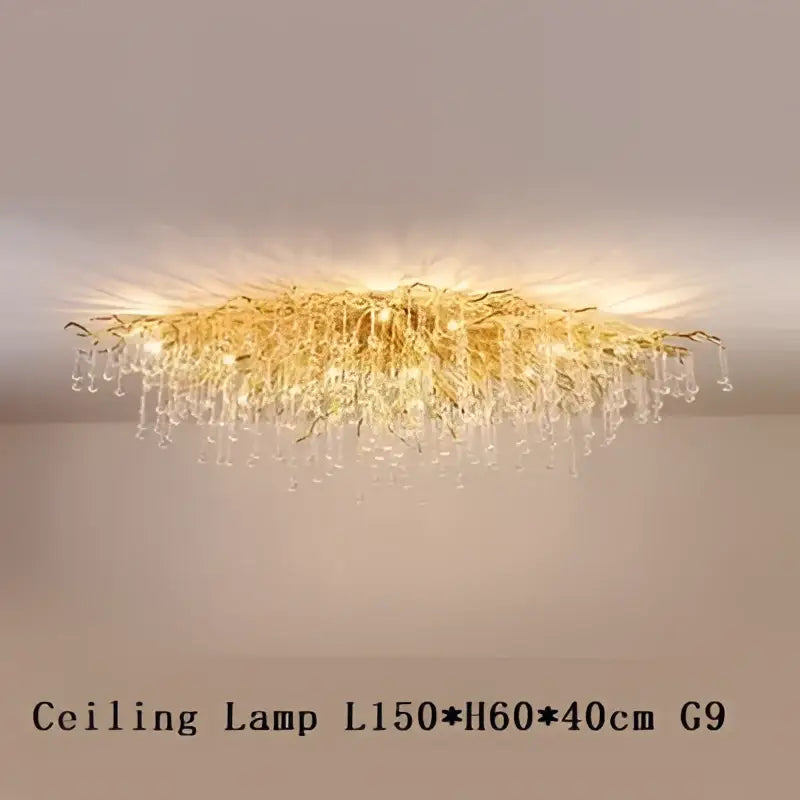 Decorbites copper branch water crystal chandelier for living room