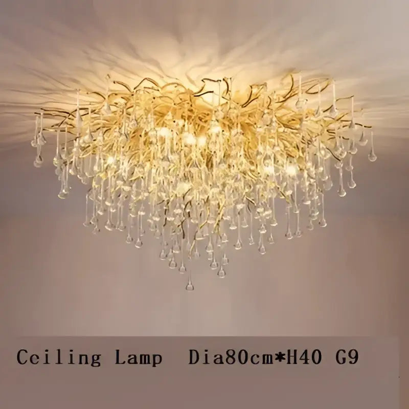 Decorbites copper branch water crystal chandelier for living room