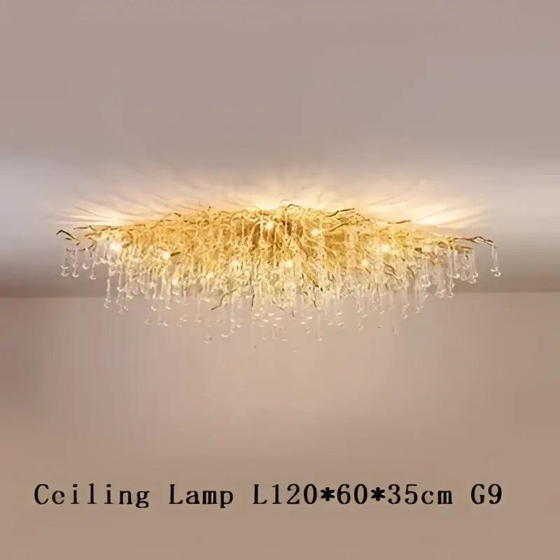 Decorbites copper branch water crystal chandelier for living room