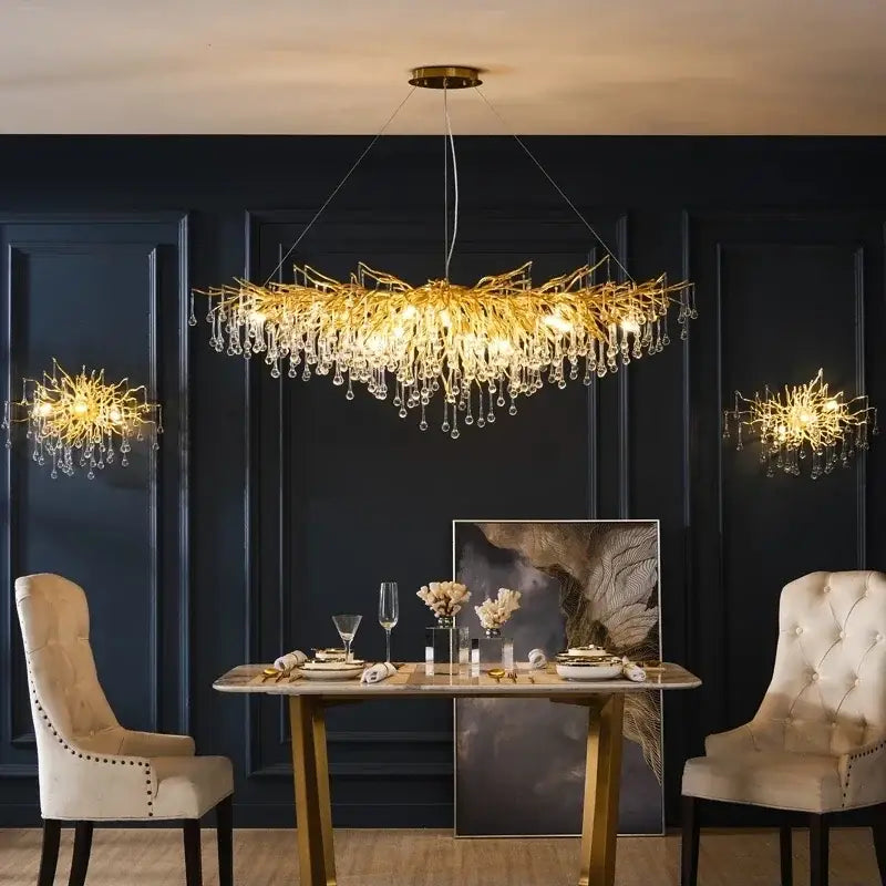 Decorbites copper branch water crystal chandelier for living room