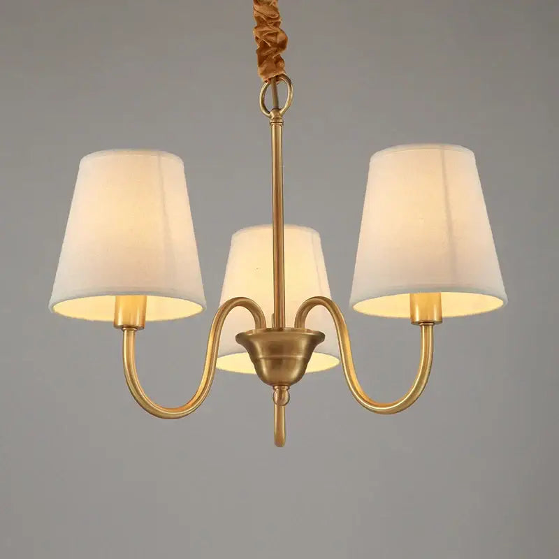 Decorbites copper ceiling chandelier with fabric shades living room