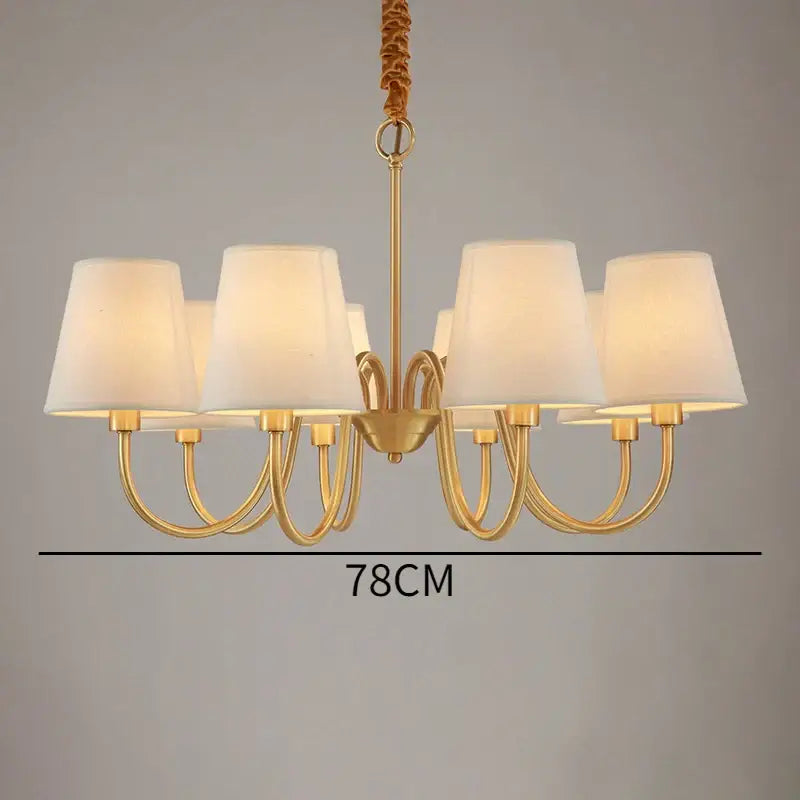 Decorbites copper ceiling chandelier with fabric shades living room