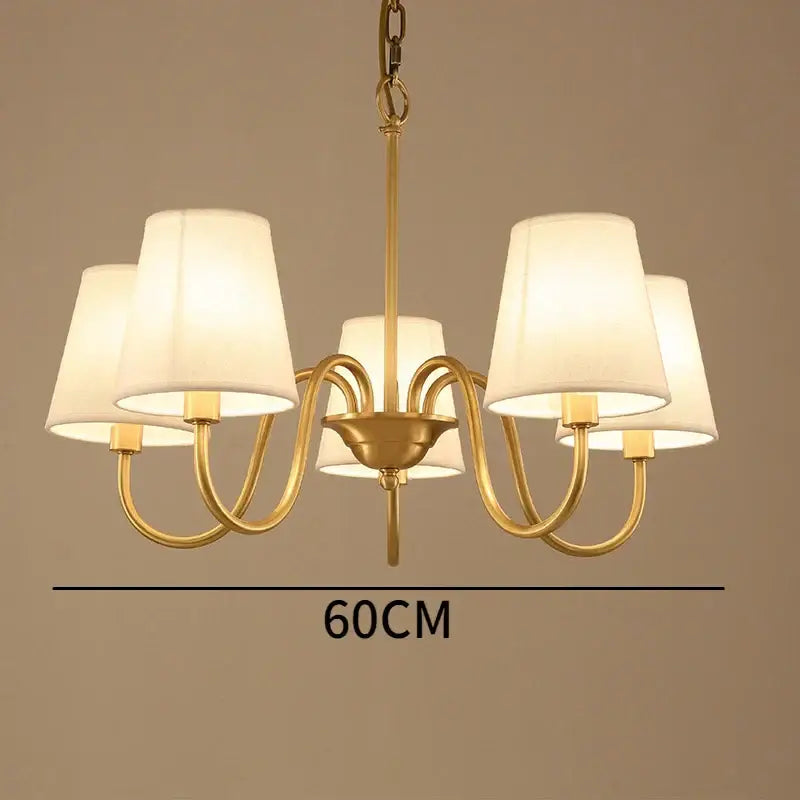 Decorbites copper ceiling chandelier with fabric shades living room