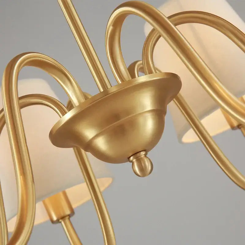 Decorbites copper ceiling chandelier with fabric shades living room