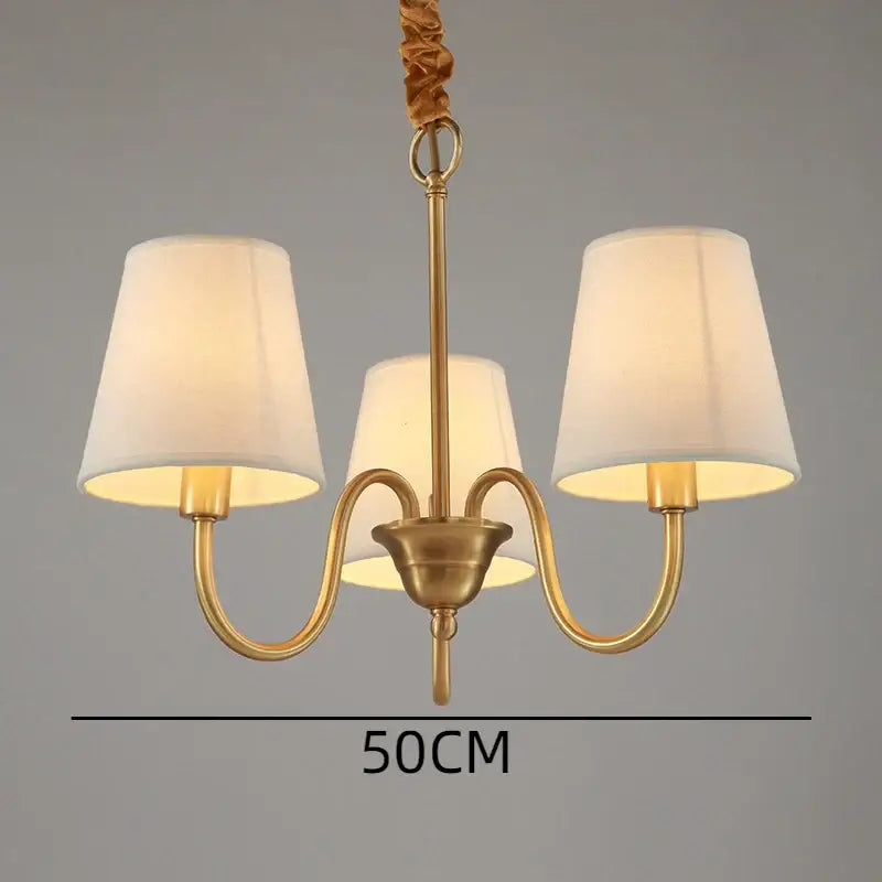 Decorbites copper ceiling chandelier with fabric shades living room