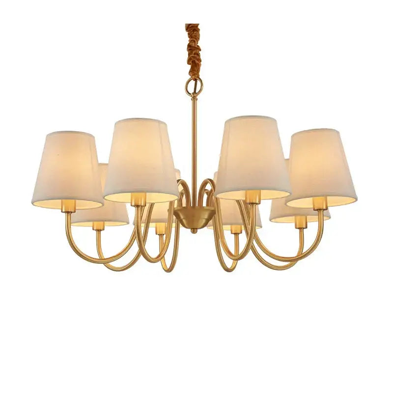 Decorbites copper ceiling chandelier with fabric shades living room