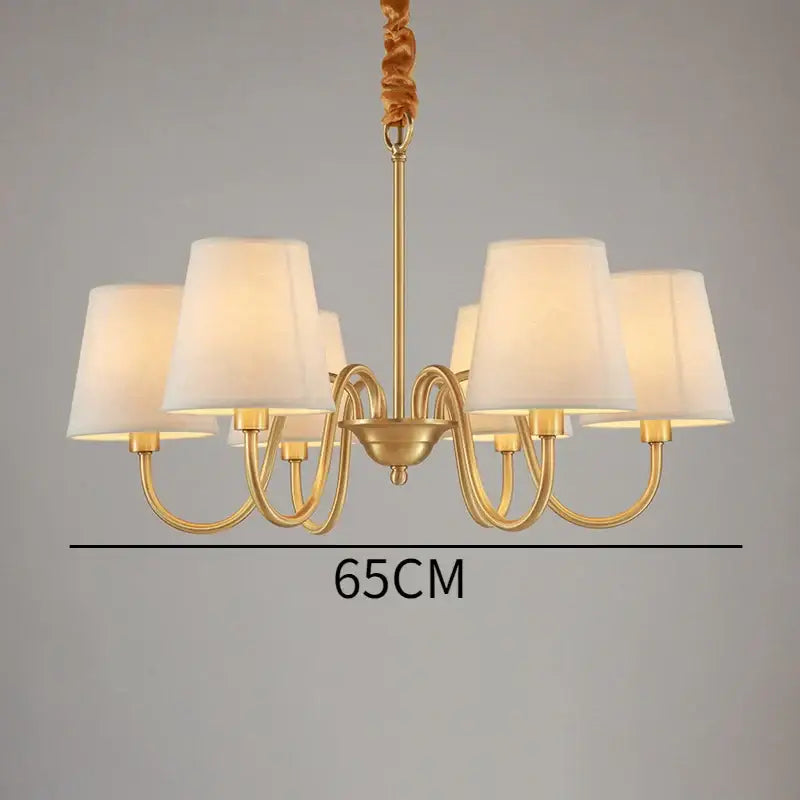Decorbites copper ceiling chandelier with fabric shades living room