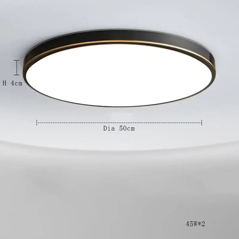 Modern brushed brass copper ceiling lamp bedroom frosted glass light