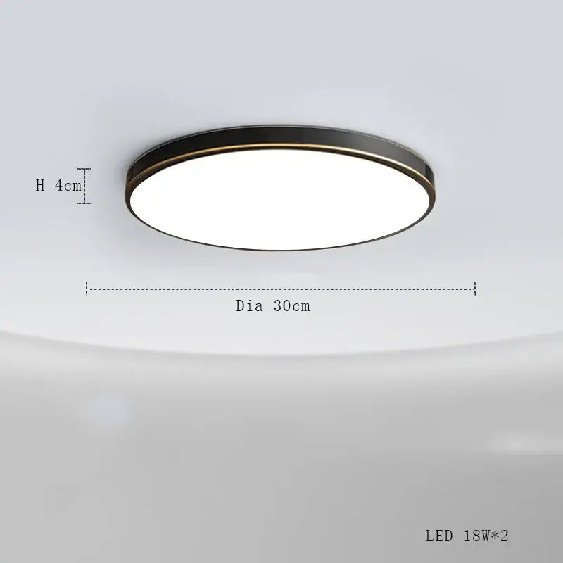Modern brushed brass copper ceiling lamp bedroom frosted glass light