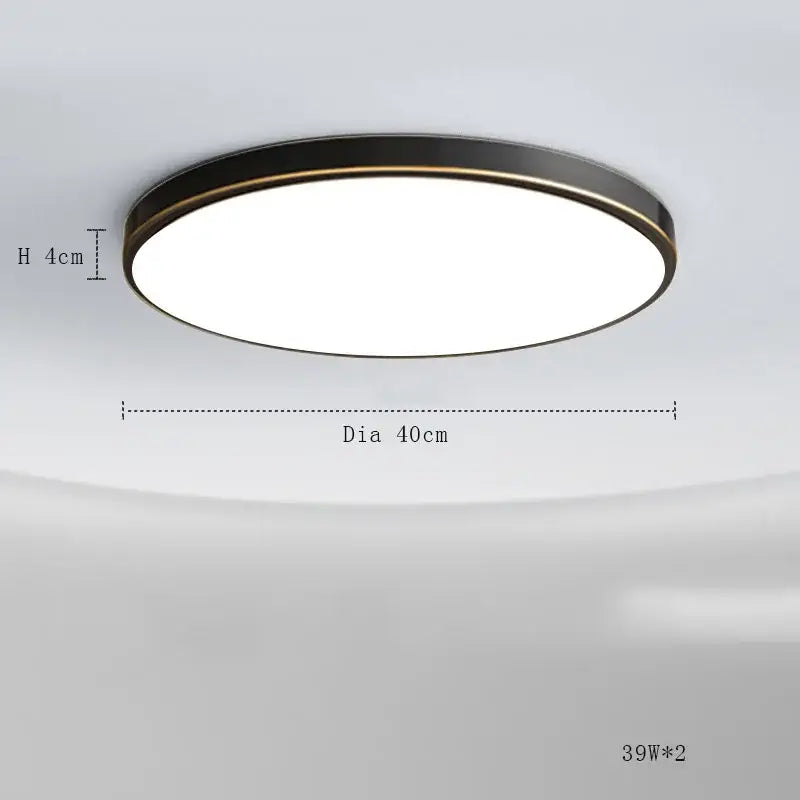 Modern brushed brass copper ceiling lamp bedroom frosted glass light