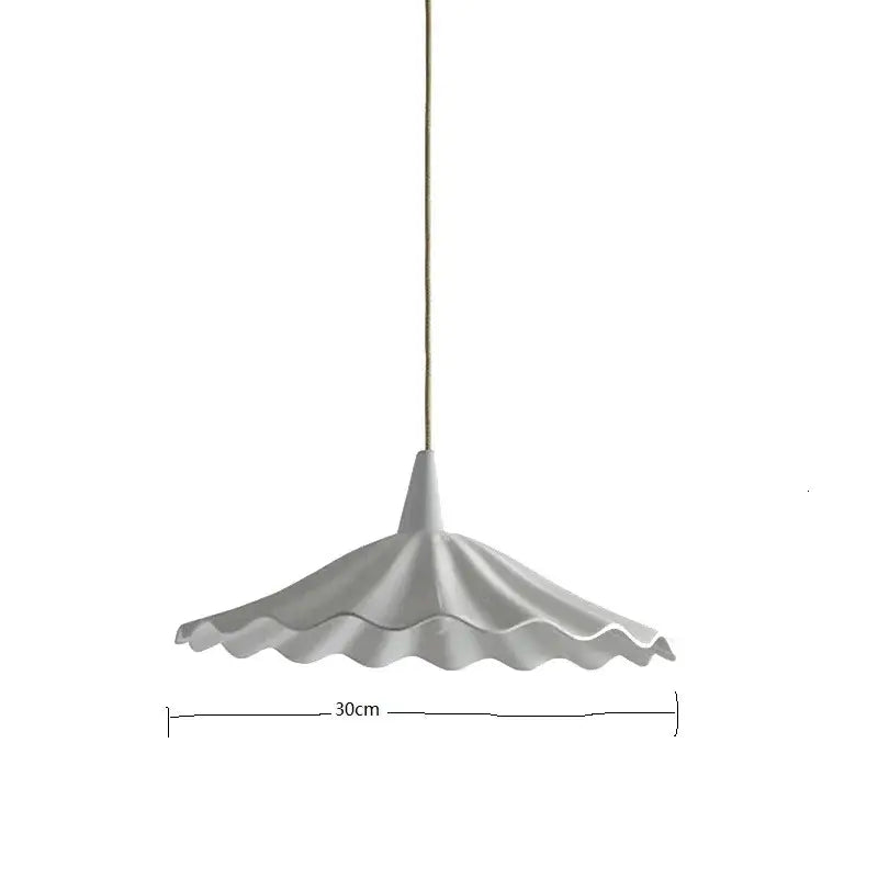 Vintage cream ceramic led pendant lamp kitchen ribbed glass shade