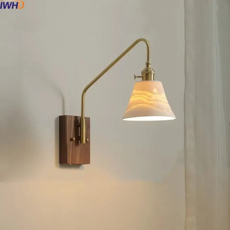 Modern brass and copper ceramic led wall lamps for bedroom