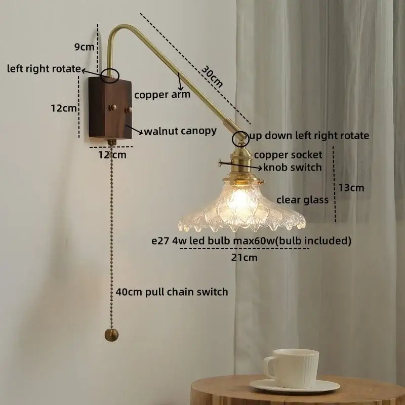 Modern brass and copper ceramic led wall lamps for bedroom