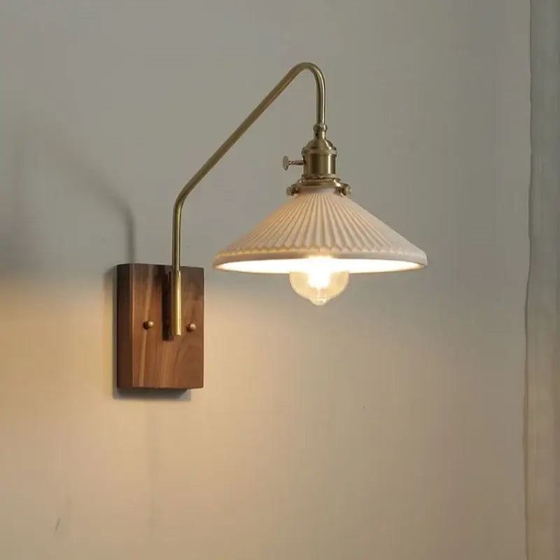 Modern brass and copper ceramic led wall lamps for bedroom