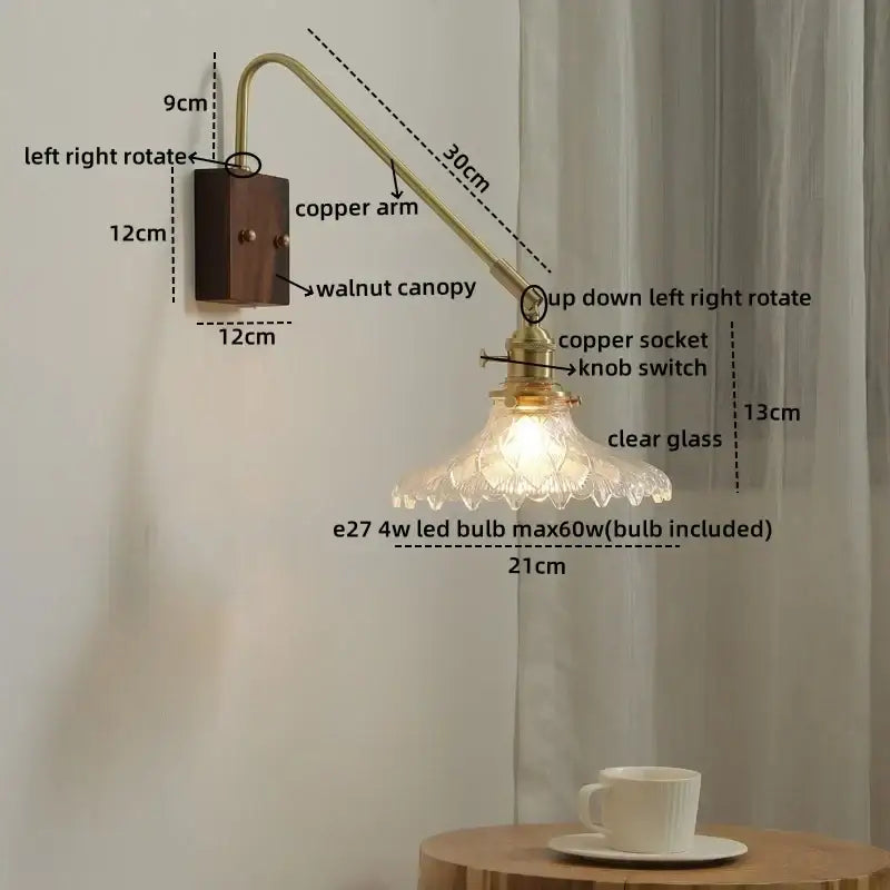 Modern brass and copper ceramic led wall lamps for bedroom