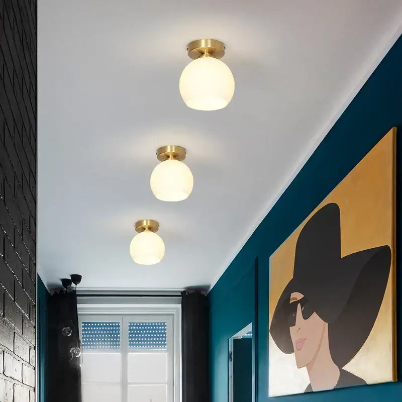 Modern decorbites copper chandelier hallway led ceiling lamp