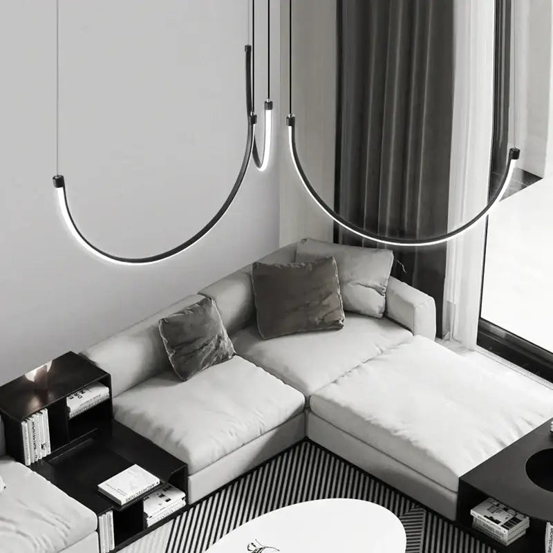 Modern decorbites copper chandelier black led living room light