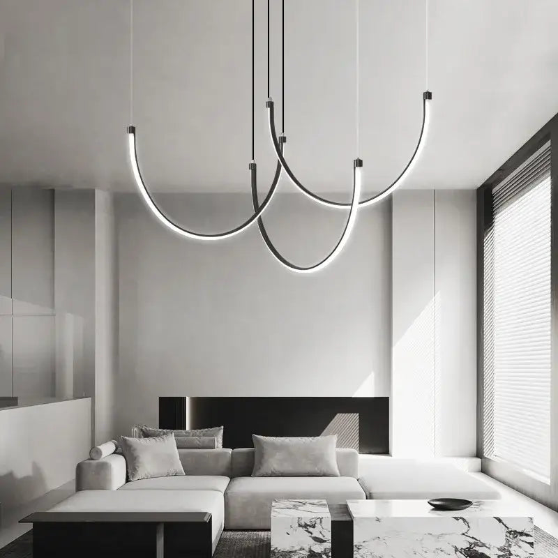 Modern decorbites copper chandelier black led living room light