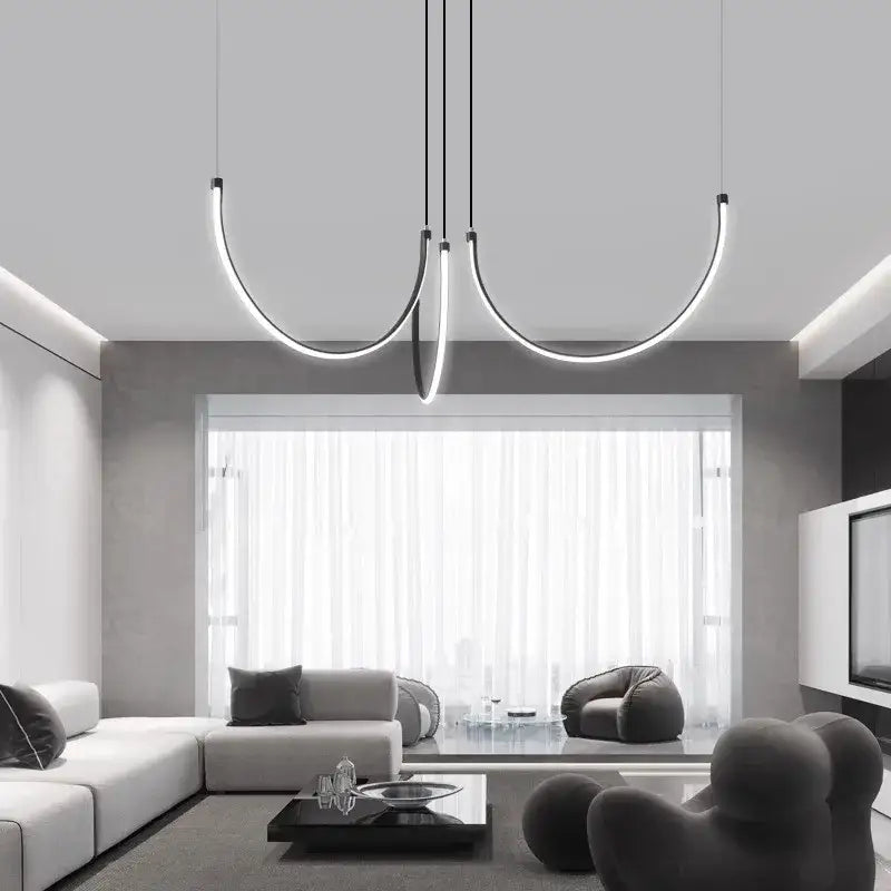 Modern decorbites copper chandelier black led living room light