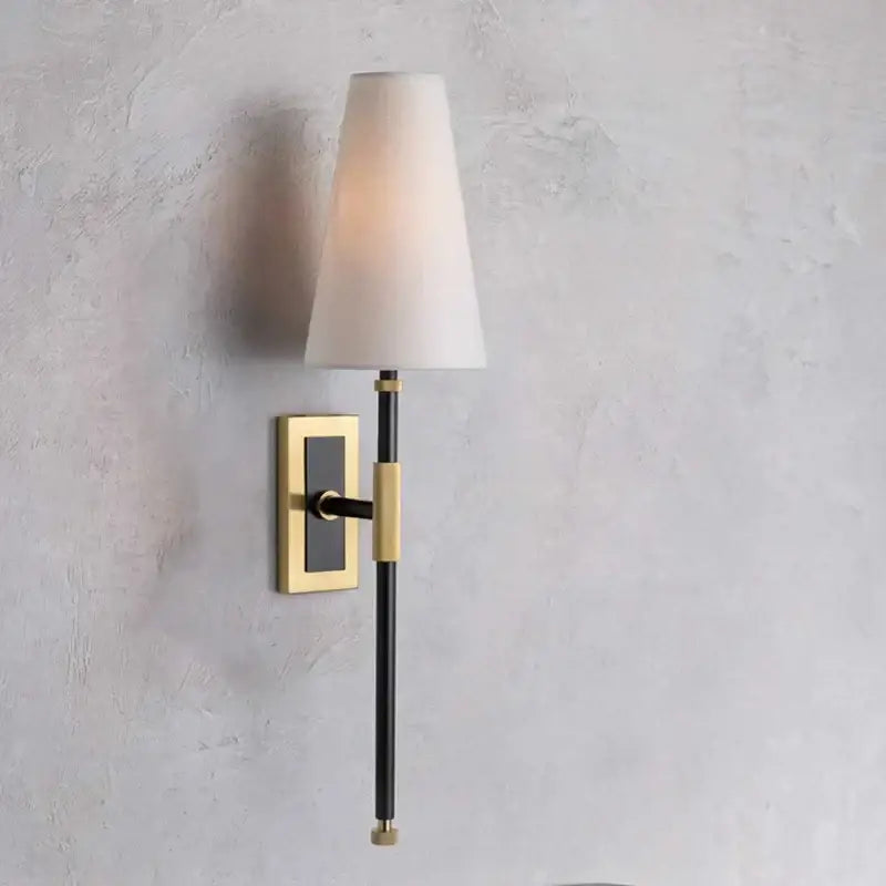 Black and brass copper cloth led wall lamp for bedroom reading