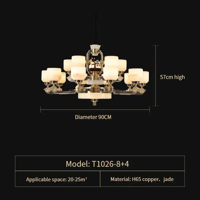 Decorbites copper jade duplex chandelier for living room branch design