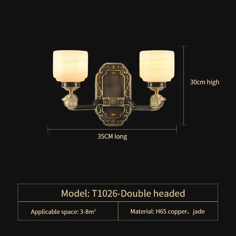 Decorbites copper jade duplex chandelier for living room branch design