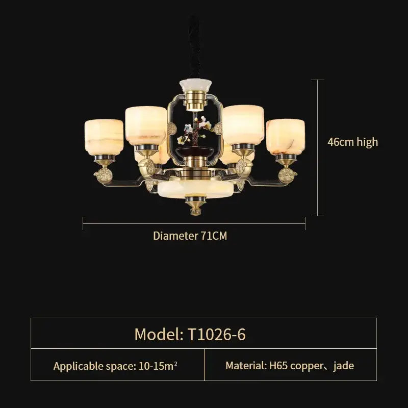 Decorbites copper jade duplex chandelier for living room branch design