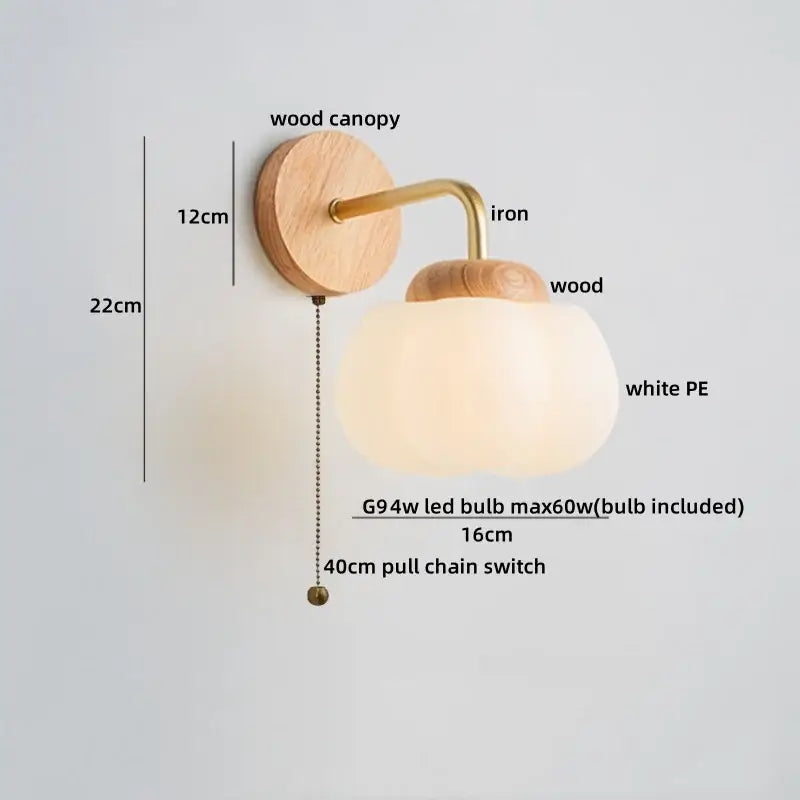 Decorbites cotton led wall lamps brass wood cloud sconce bedroom
