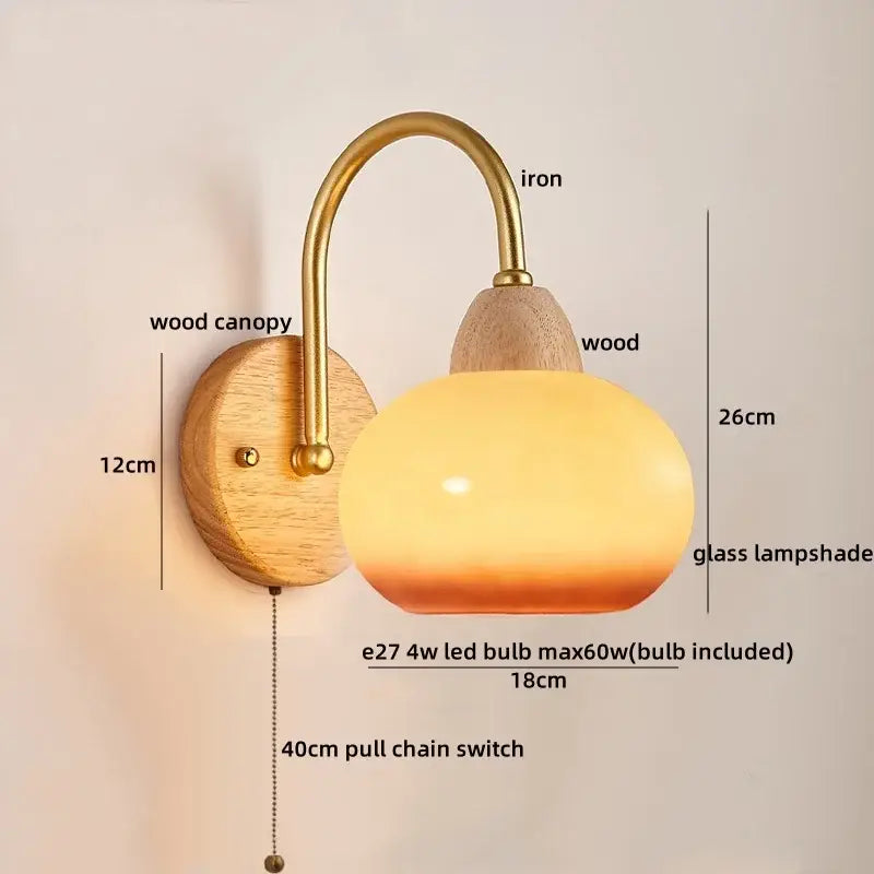 Decorbites cotton led wall lamps brass wood cloud sconce bedroom