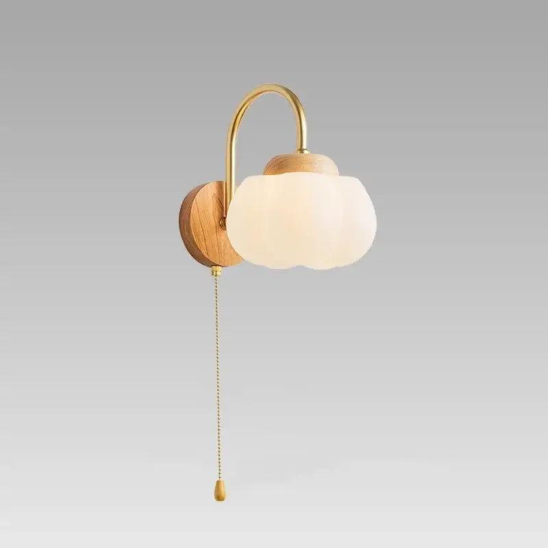 Decorbites cotton led wall lamps brass wood cloud sconce bedroom