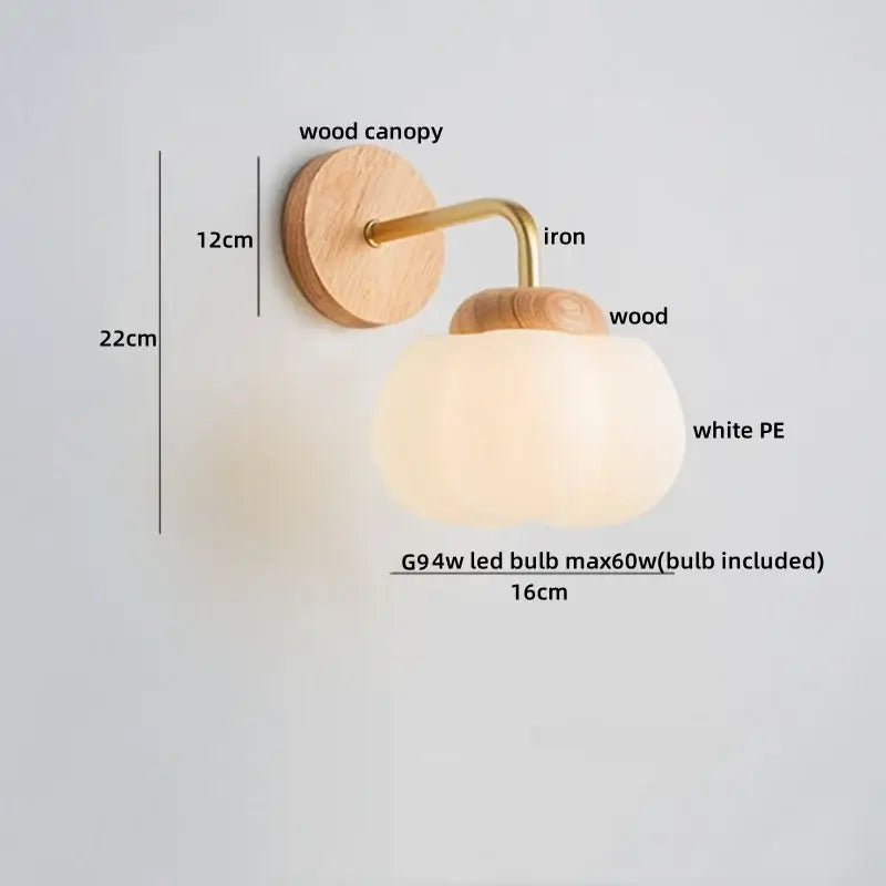 Decorbites cotton led wall lamps brass wood cloud sconce bedroom